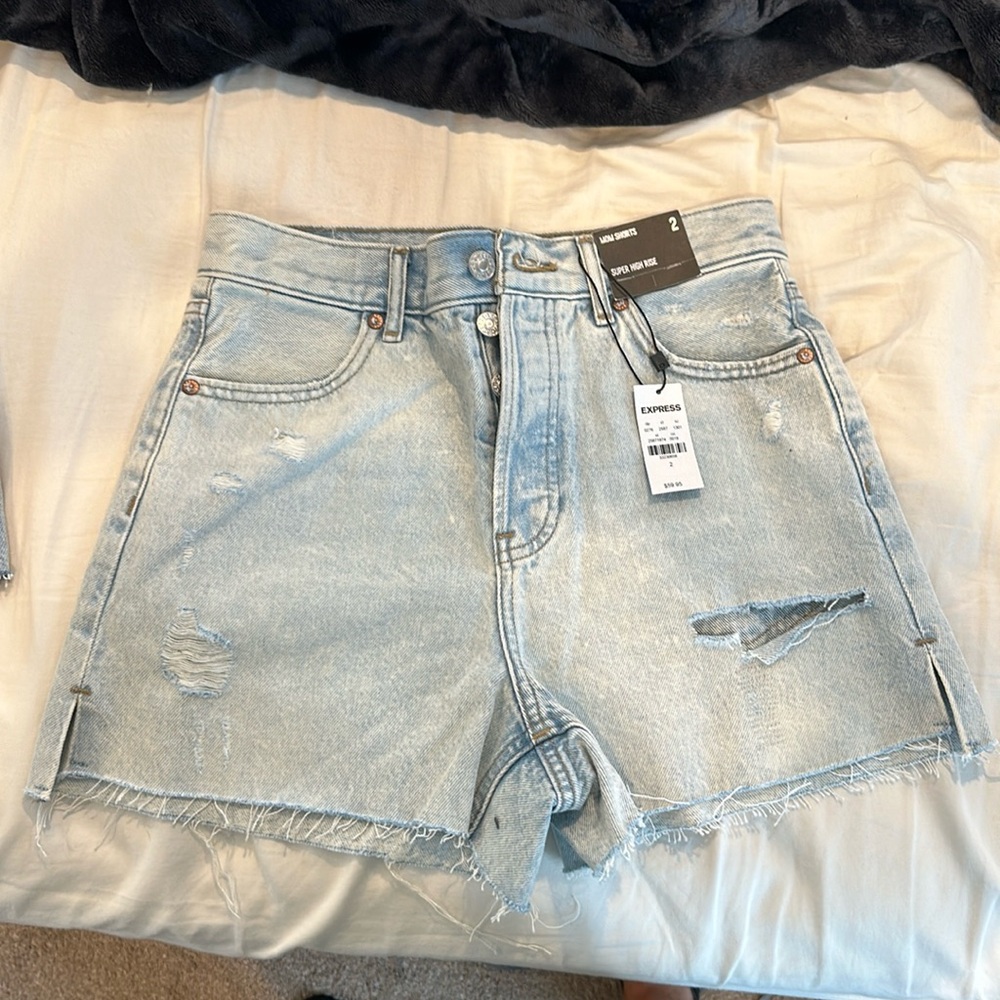 Express super high rise mom shorts
